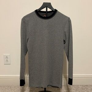 Hanes Men's Black and Gray Long Sleeve Thermal Shirt